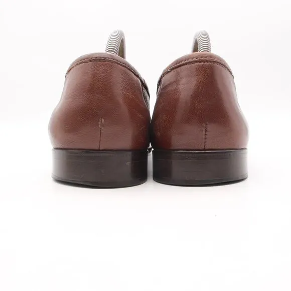 Zelli Ostrich Penny Loafers Men 9.5 M Brown Exotic Leather Slip On Handcrafted