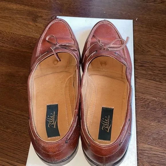 Zelli Pebble Grain Cognac Calf slip on loafers