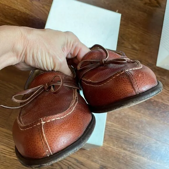 Zelli Pebble Grain Cognac Calf slip on loafers