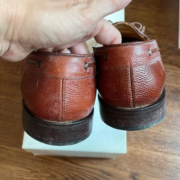 Zelli Pebble Grain Cognac Calf slip on loafers