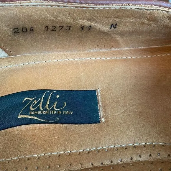 Zelli Pebble Grain Cognac Calf slip on loafers