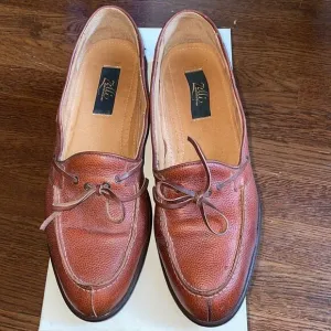 Zelli Pebble Grain Cognac Calf slip on loafers