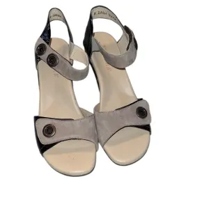 Ziera Stylish Women's Sandals in Tan Suede snd Brown Patent Leather Size 38